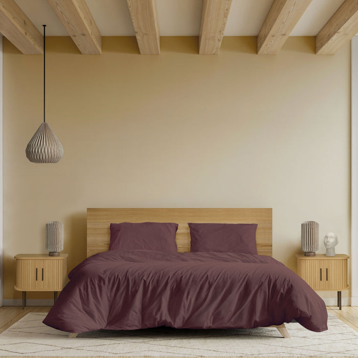 by fonQ Fresh Dekbedovertrek 240 x 200/220 cm - Aubergine