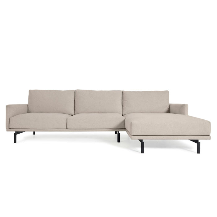 Kave Home - 3-zitsbank Galene beige rechtse chaise longue 254 cm