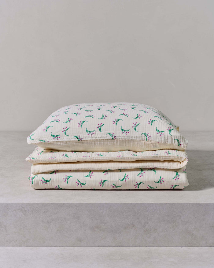 Essenza Lily melody Dekbedovertrek 140 x 220 cm - Tofu taupe