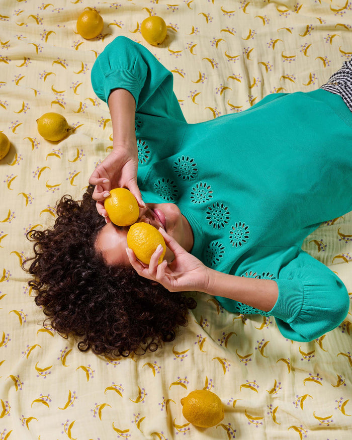 Essenza Lily melody Dekbedovertrek 140 x 220 cm - Lemon yellow