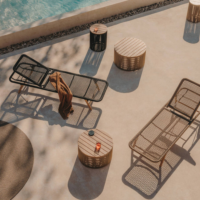 Kave Home - Salontafel Dandara van staal, beige touw en massief