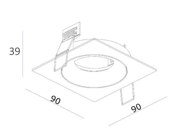 Artdelight Inbouwspot Vierkant Kantelbaar Mat Goud GU-10