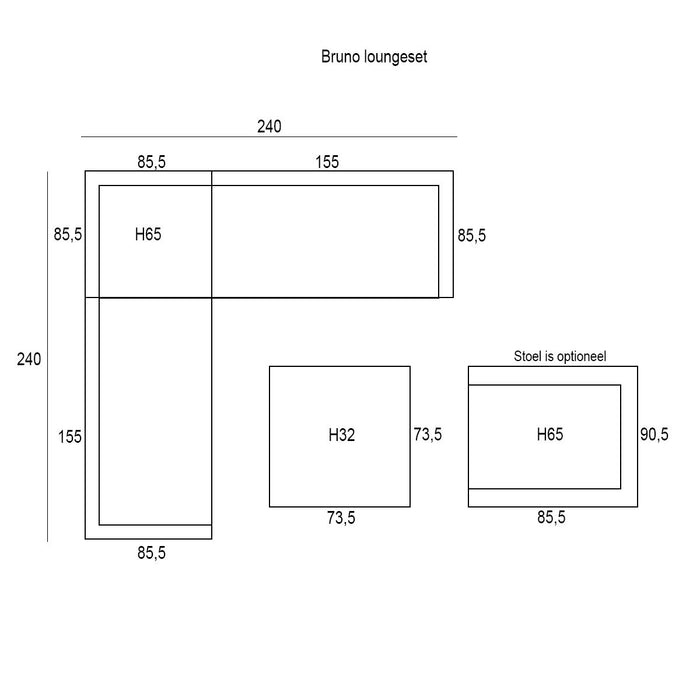 Garden Impressions Bruno loungeset incl. lounge stoel