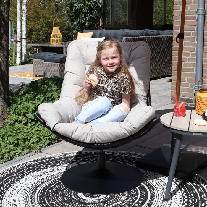 Woood Swivel loungestoel zwart