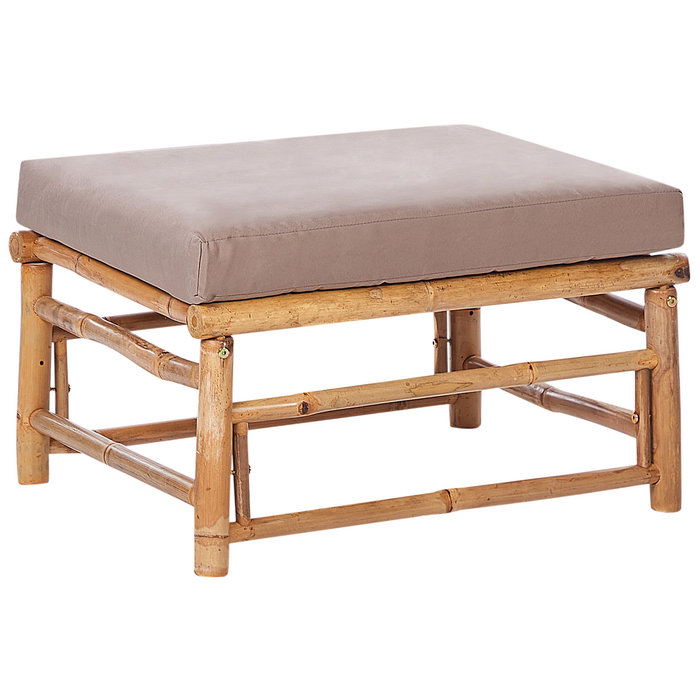 Beliani - CERRETO - Loungeset 4-zits hoekbank - Taupe - Bamboehout