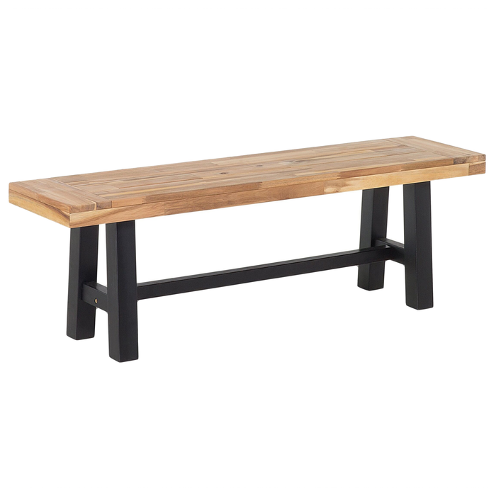 Beliani-SCANIA -Tuinset voor 6-Lichte houtkleur|Zwart-Acaciahout