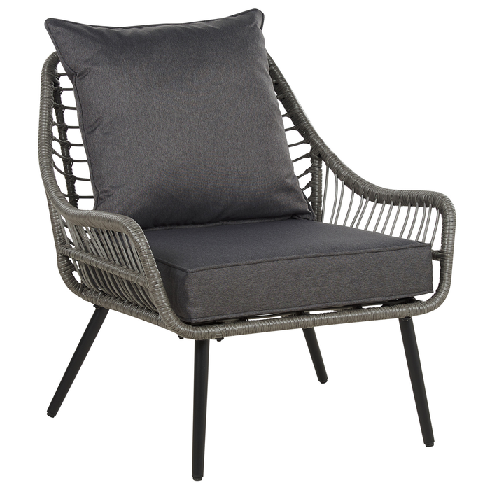 Beliani - LAURETO - Bistroset voor 2 - Grijs - PE rotan