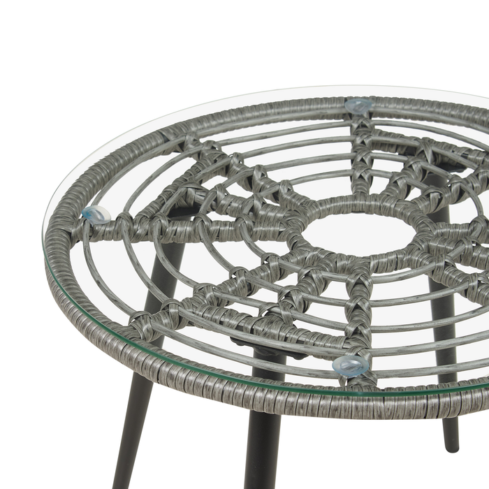 Beliani - LAURETO - Bistroset voor 2 - Grijs - PE rotan