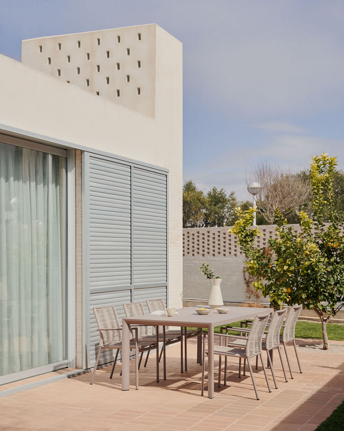 Kave Home - Culip buitentafel in aluminium met bruine afwerking 220 x