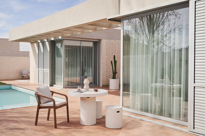 Kave Home - Aiguablava ronde tafel in wit cement, Ø 90 cm