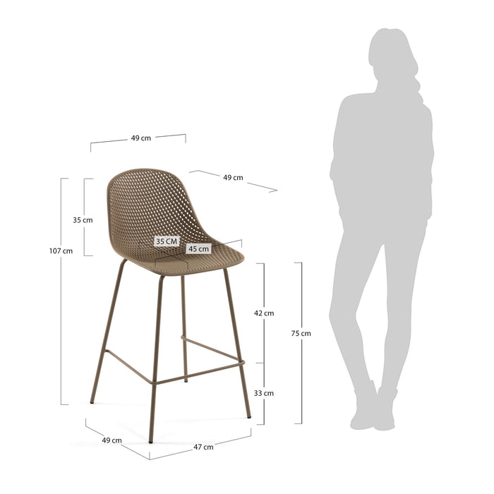 Kave Home - Kruk Quinby beige hoogte 75 cm