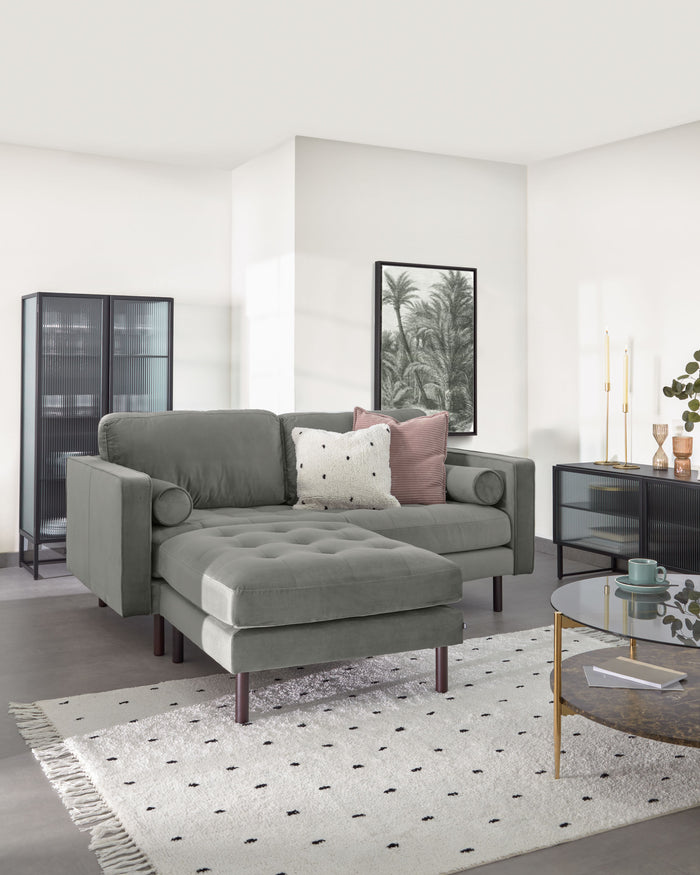 Kave Home - 2-zitsbank Debra grijs velvet 182 cm