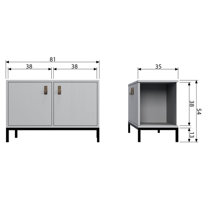 vtwonen Lower Case Modulaire Wandkast 2 Vakken - Dicht - Zwart