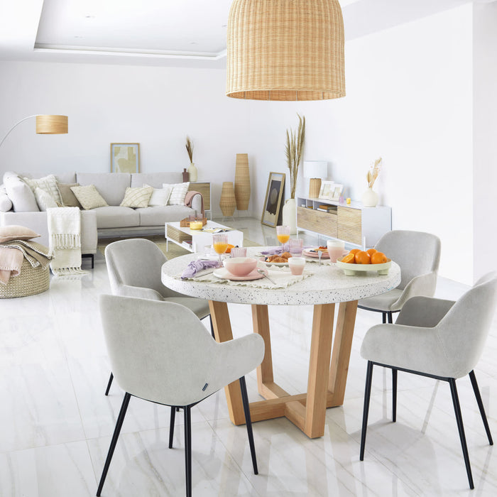 Kave Home - Fotolijst Uria in wit marmer en beige steen 23 x 18 cm