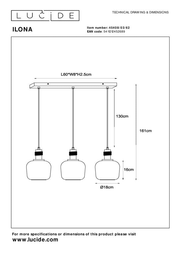 Lucide ILONA Hanglamp - Amber