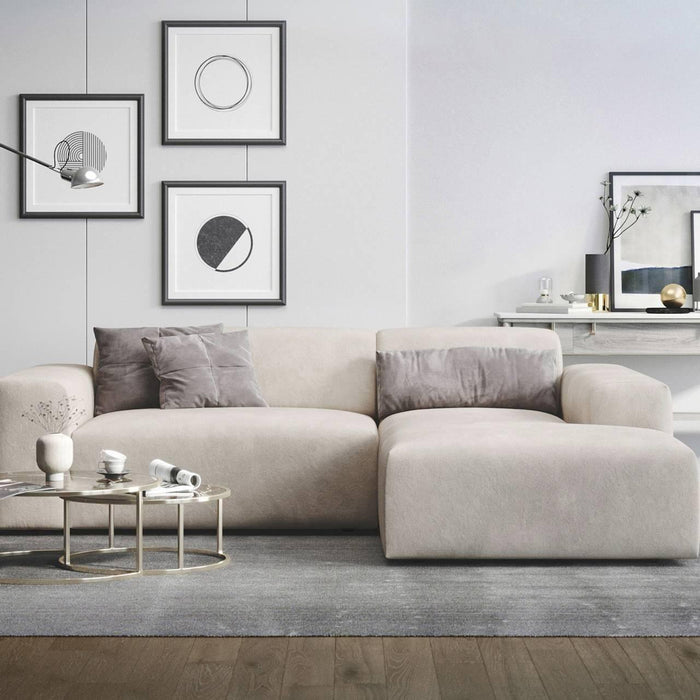 NADUVI Collection Nina Hoekbank Rechts - Velvet - Beige