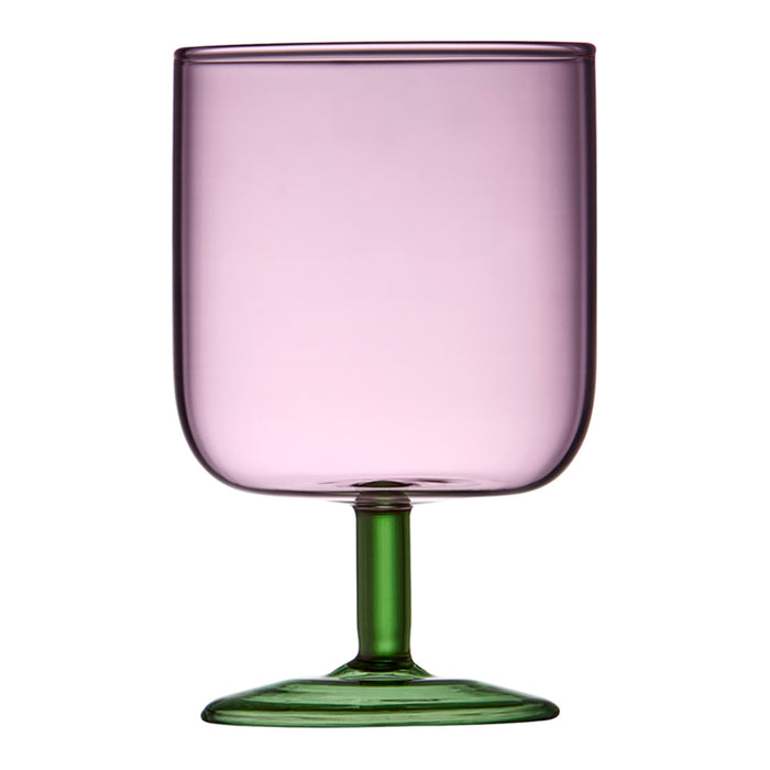 Lyngby Torino Wijnglazen 2st. - Roze / Groen
