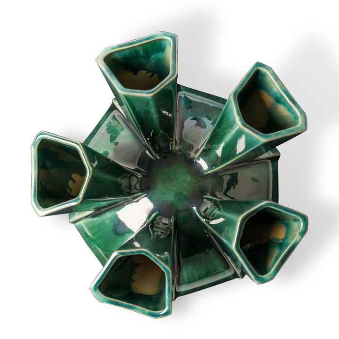 POLSPOTTEN Puyi Vaas - Donkergroen