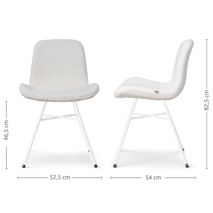 Nolon Noa-Fé Eetkamerstoel Teddy Gebroken Wit - Stof - Wit Onderstel