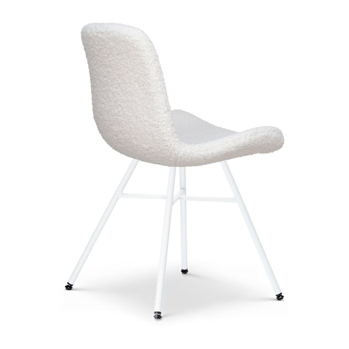 Nolon Noa-Fé Eetkamerstoel Teddy Gebroken Wit - Stof - Wit Onderstel