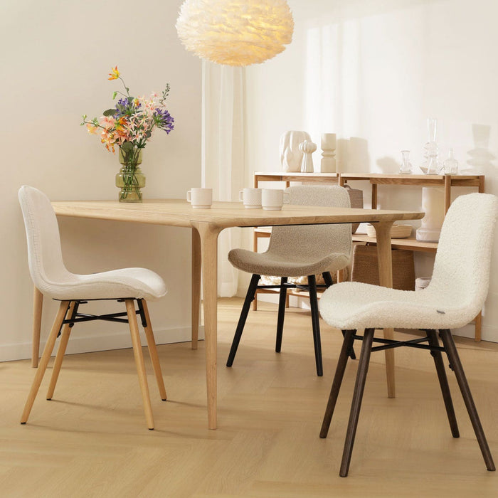 Nolon Nova-Fé Eetkamerstoel Teddy Wit - Stof - Zwarte Poten