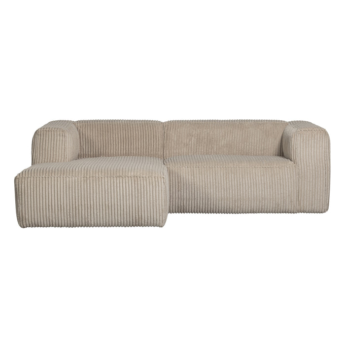 WOOOD Bean Hoekbank Links - Ribstof - Travertin