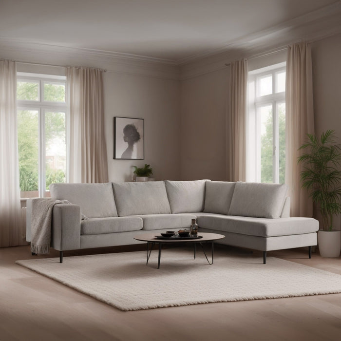 Vurna Suzanne 3-zits hoekbank rechts stof - beige