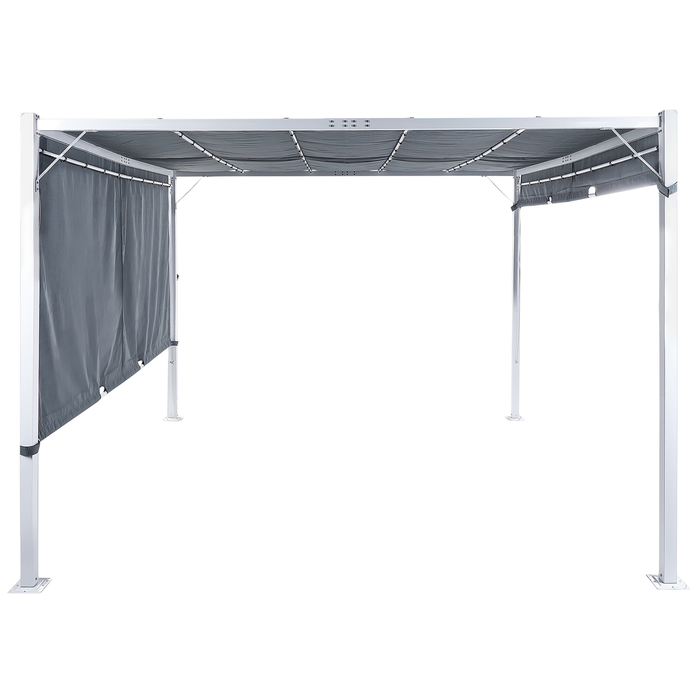 Beliani - PARGA - Tuinpaviljoen - Grijs|Wit - Polyester
