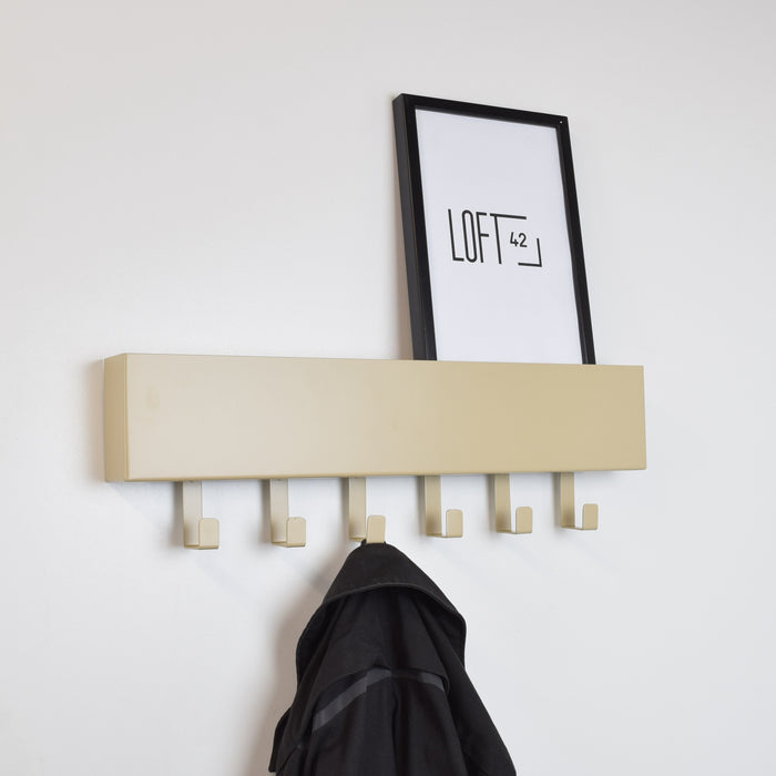 LOFT42 Mula Wandkapstok - 61x19x6 - Beige - Metaal - 6 haken