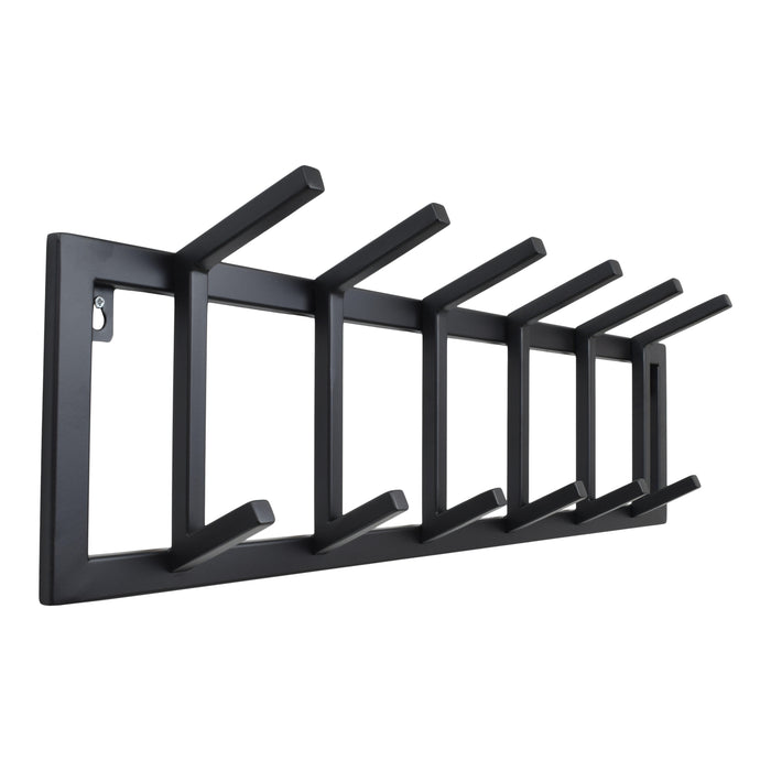 LOFT42 Kapstok Jaimy Single - Zwart – 6 dubbele haken - 80x24x12