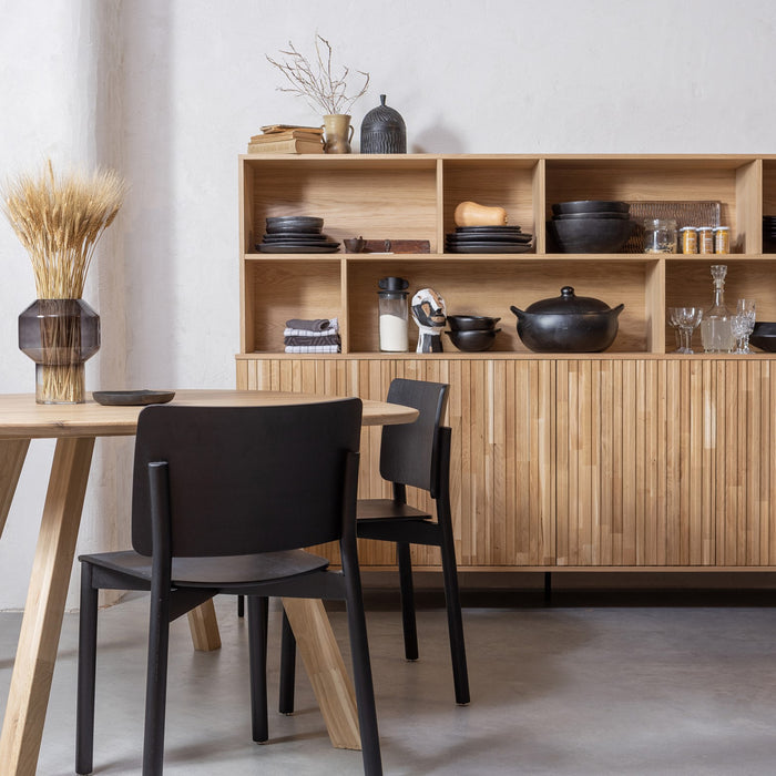 WOOOD New Gravure Wandkast B 200 cm - Eiken - Naturel