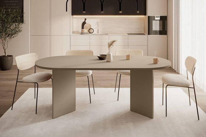 NADUVI Collection Philipa Eettafel - Cappuccino