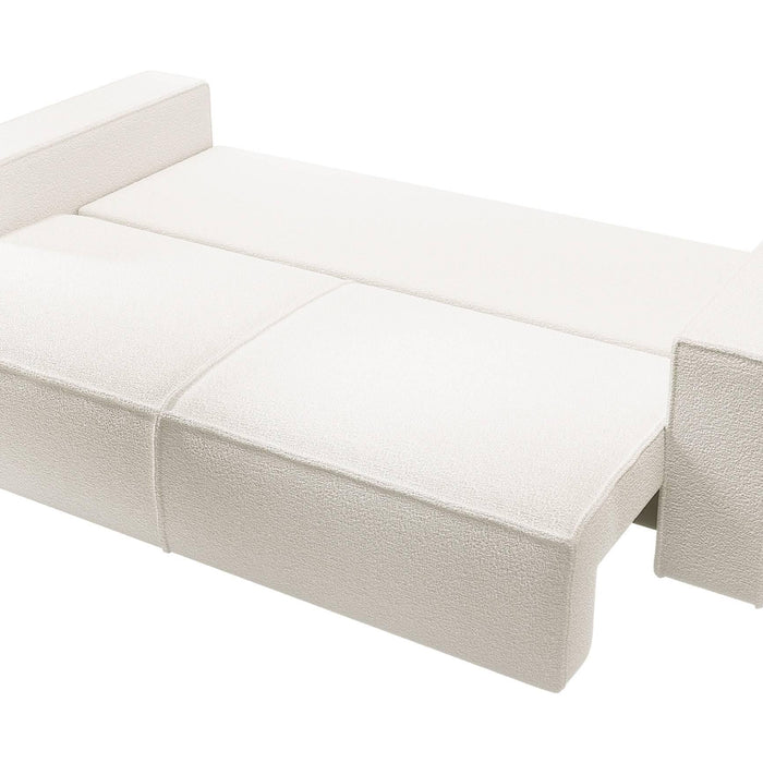NADUVI Collection Galine 3-zitsbank met Slaapfunctie - Bouclé - Wit