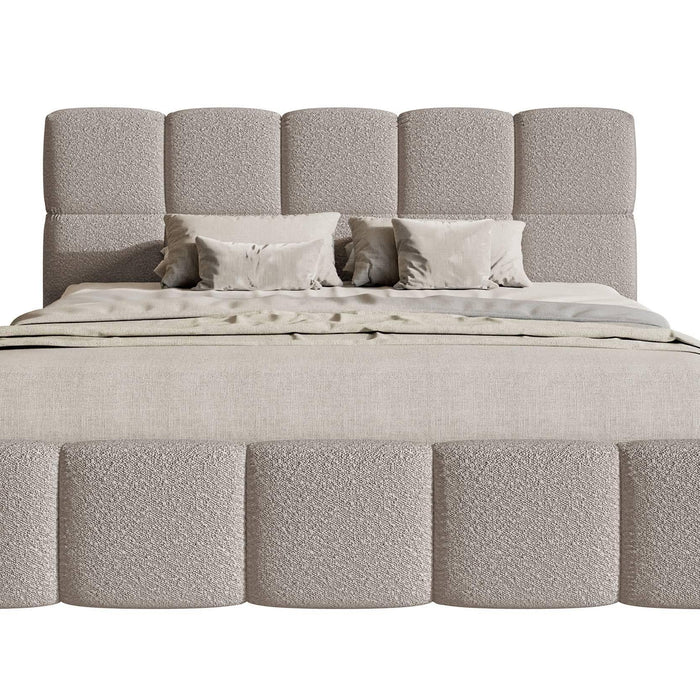 NADUVI Collection Chloe Bedframe 180 x 200 cm - Bouclé - Taupe