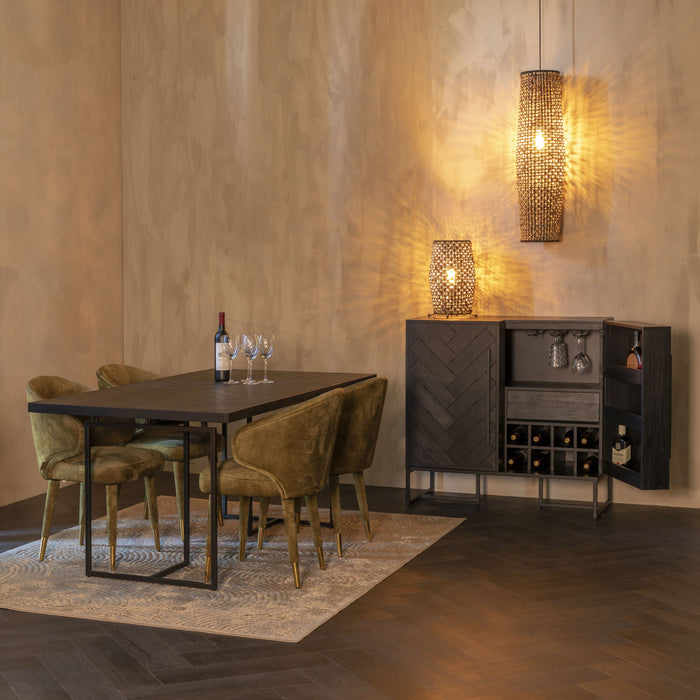 Dutchbone Class Wijnkast| Drankkast Acaciahout Zwart