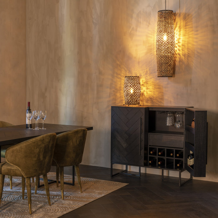 Dutchbone Class Wijnkast| Drankkast Acaciahout Zwart