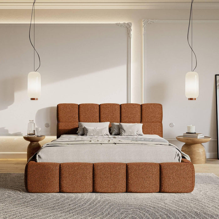 NADUVI Collection Chloe Bedframe 180 x 200 cm - Chenille - Koper