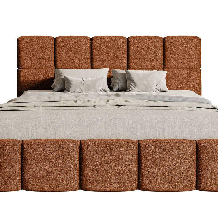 NADUVI Collection Chloe Bedframe 160 x 200 cm - Chenille - Koper