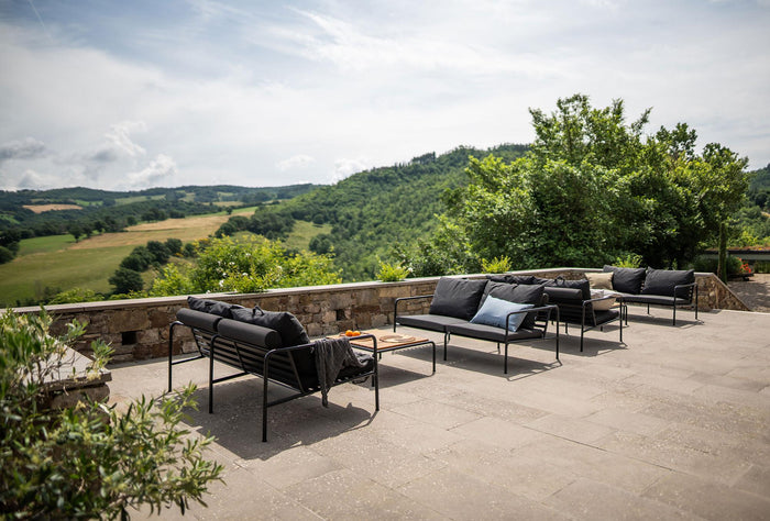 Houe Avon 2-zits loungebank frame wit stof Ash heritage