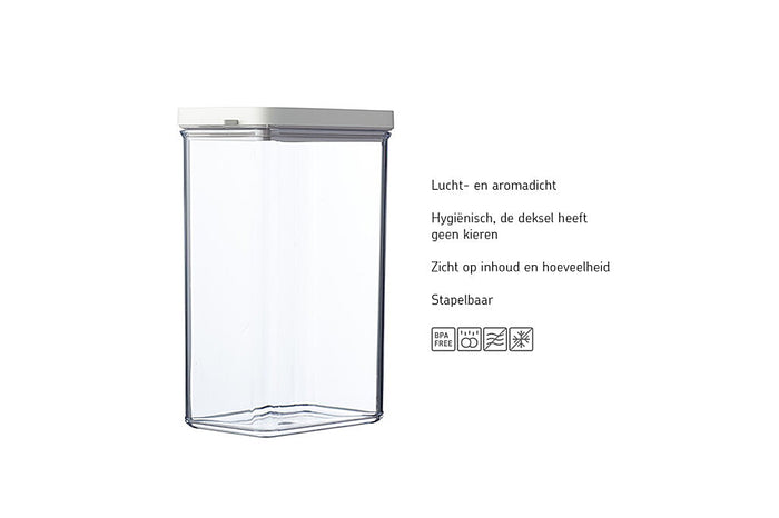 Bewaardoos Omnia rechthoekig 2000 ml - black