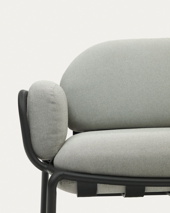 Kave Home - Joncols 2 zits buitenbank in aluminium met grijs gelakte