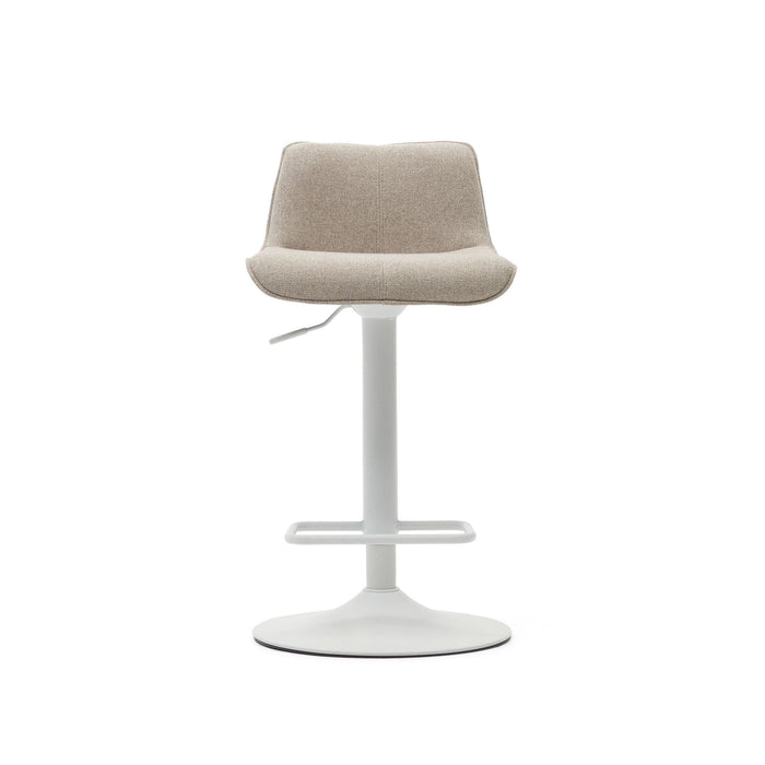 Kave Home - Zenda-kruk in beige chenille en en staal met matwitte
