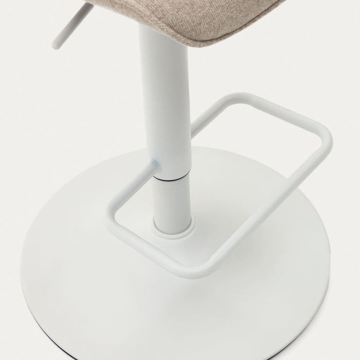 Kave Home - Zenda-kruk in beige chenille en en staal met matwitte