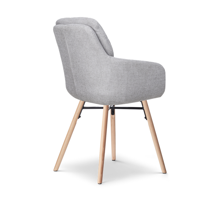 Nolon Nena-Mia Eetkamerstoel Grijs - met Armleuning - Houten Poten