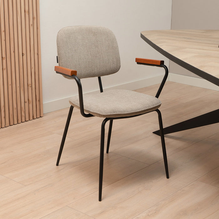 Bronx71 Scandinavische eetkamerstoel Oskar taupe gerecyclede stof -