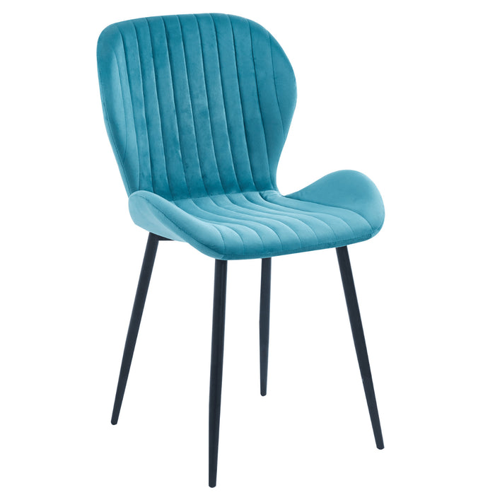 DS4U Giulia eetkamerstoel velvet petrolblauw