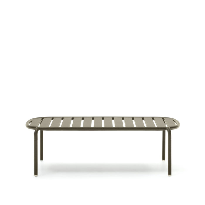 Kave Home - Joncols outdoor salontafel in aluminium met groen gelakte