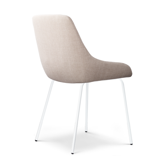 Nolon Nora-Isa Eetkamerstoel Beige - Stof - Wit Onderstel