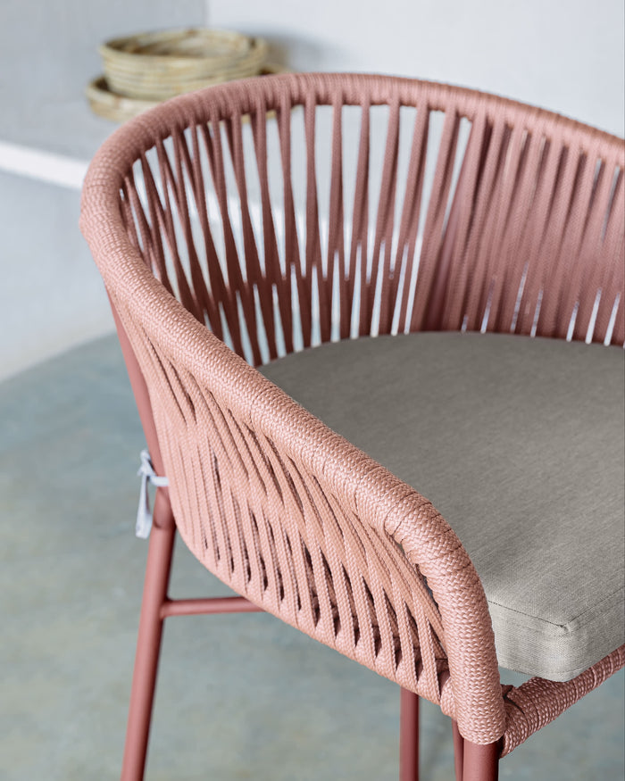 Kave Home - Yanet terracotta touw kruk hoogte 65 cm