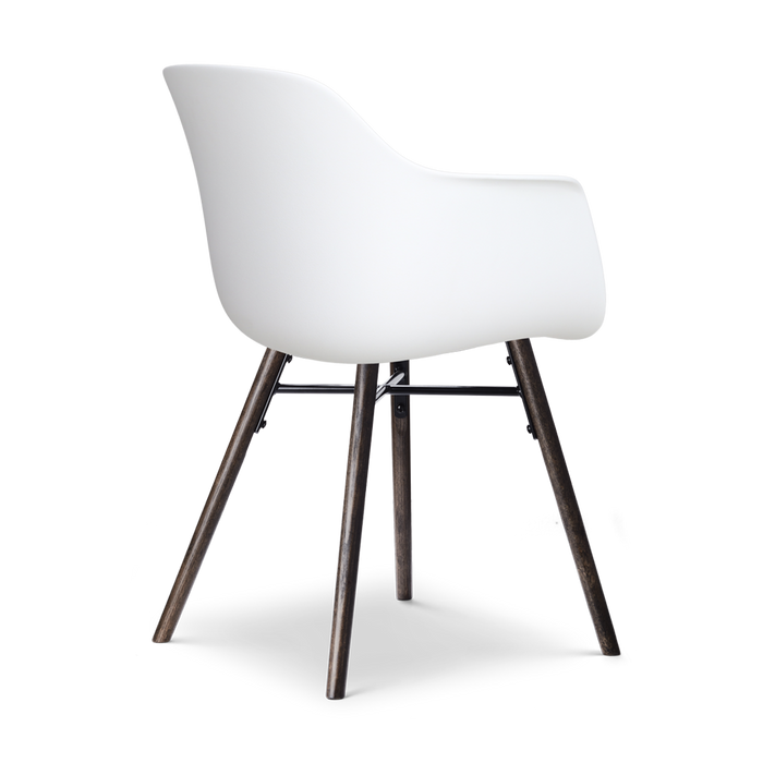 Nolon Nena-Liz Eetkamerstoel Wit - Zacht Groen Kussen - Walnoot